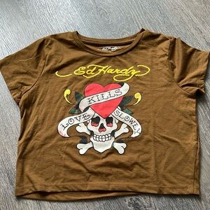 EUC Ed Hardy Cropped Shirt
